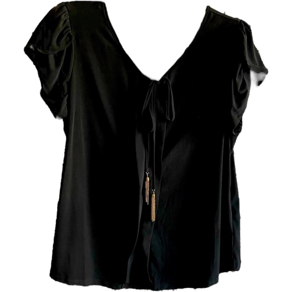 Black flutter sleeve top